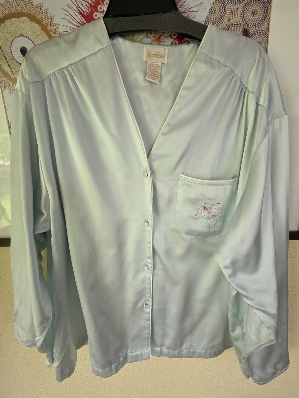 Barbizon Vintage PJ Top Long Sleeve Cuddleskin XL